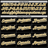 Custom Black Old Gold-White Bomber Full-Snap Varsity Letterman Two Tone Hoodie Jacket