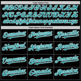 Custom Black Teal-White Bomber Full-Snap Varsity Letterman Two Tone Hoodie Jacket