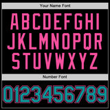 Custom Black Teal-Pink Bomber Full-Snap Varsity Letterman Two Tone Hoodie Jacket