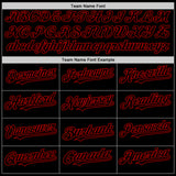 Custom Black Red Bomber Full-Snap Varsity Letterman Two Tone Hoodie Jacket