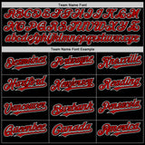 Custom Black Red-White Bomber Full-Snap Varsity Letterman Two Tone Hoodie Jacket