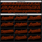Custom Black Orange Bomber Full-Snap Varsity Letterman Two Tone Hoodie Jacket