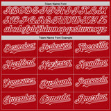 Custom Red White Bomber Full-Snap Varsity Letterman Two Tone Hoodie Jacket