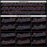 Custom Black Powder Blue-Orange Bomber Full-Snap Varsity Letterman Lapel Collar Byron Jacket