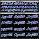 Custom Black Teal-Purple Bomber Full-Snap Varsity Letterman Lapel Collar Byron Jacket