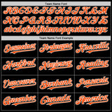Custom Black Orange-White Bomber Full-Snap Varsity Letterman Lapel Collar Byron Jacket