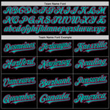 Custom Black Aqua-Pink Bomber Full-Snap Varsity Letterman Two Tone Lapel Collar Byron Jacket
