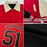 Custom Black Pink-Kelly Green Bomber Full-Snap Varsity Letterman Two Tone Lapel Collar Byron Jacket