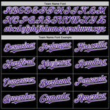 Custom Black Purple-White Bomber Full-Snap Varsity Letterman Two Tone Lapel Collar Byron Jacket