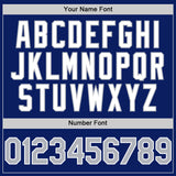 Custom Royal Gray-White Bomber Full-Snap Varsity Letterman Hoodie Jacket