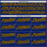 Custom Royal Black-Gold Bomber Full-Snap Varsity Letterman Two Tone Hoodie Jacket