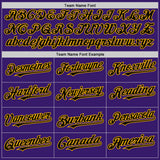 Custom Purple Black-Gold Bomber Full-Snap Varsity Letterman Hoodie Jacket