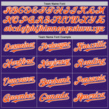 Custom Purple Orange-White Bomber Full-Snap Varsity Letterman Hoodie Jacket