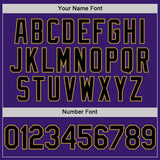 Custom Purple Black Cream-Old Gold Bomber Full-Snap Varsity Letterman Two Tone Hoodie Jacket