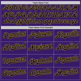Custom Purple Black-Old Gold Bomber Full-Snap Varsity Letterman Two Tone Hoodie Jacket