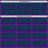 Custom Purple Black-Teal Bomber Full-Snap Varsity Letterman Two Tone Hoodie Jacket