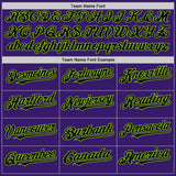 Custom Purple Black-Neon Green Bomber Full-Snap Varsity Letterman Two Tone Hoodie Jacket