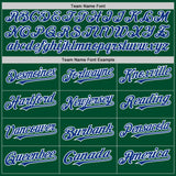 Custom Kelly Green Royal-White Bomber Full-Snap Varsity Letterman Hoodie Jacket