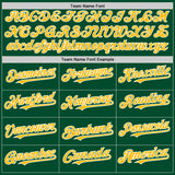 Custom Kelly Green Gold-White Bomber Full-Snap Varsity Letterman Hoodie Jacket