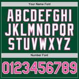 Custom Kelly Green Pink-White Bomber Full-Snap Varsity Letterman Hoodie Jacket