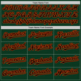 Custom Green Black-Orange Bomber Full-Snap Varsity Letterman Two Tone Hoodie Jacket