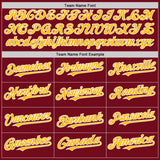 Custom Crimson Gold-White Bomber Full-Snap Varsity Letterman Two Tone Hoodie Jacket