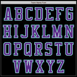 Custom Black Teal-Purple Bomber Varsity Letterman Zipper Jacket