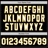 Custom Black Gold-White Bomber Varsity Letterman Zipper Jacket