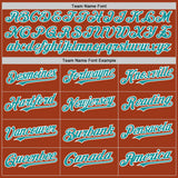 Custom Texas Orange Teal-White Bomber Full-Snap Varsity Letterman Hoodie Jacket