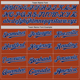 Custom Texas Orange Navy-Light Blue Bomber Full-Snap Varsity Letterman Two Tone Hoodie Jacket