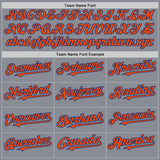 Custom Gray Orange-Royal Bomber Full-Snap Varsity Letterman Hoodie Jacket