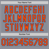 Custom Gray Orange-Royal Bomber Full-Snap Varsity Letterman Hoodie Jacket
