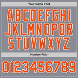 Custom Gray Orange-White Bomber Full-Snap Varsity Letterman Hoodie Jacket