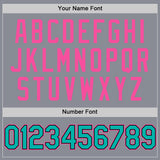 Custom Gray Aqua Black-Pink Bomber Full-Snap Varsity Letterman Two Tone Hoodie Jacket
