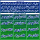 Custom Royal Grass Green-White Gradient Square Shape 3D Pattern Design Bomber Full-Snap Varsity Letterman Hoodie Jacket