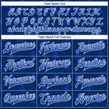 Custom Navy Thunder Blue-White Christmas 3D Bomber Full-Snap Varsity Letterman Jacket