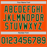 Custom Orange Green-Cream Bomber Full-Snap Varsity Letterman Two Tone Hoodie Jacket