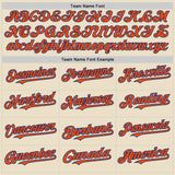 Custom Cream Orange-Royal Bomber Full-Snap Varsity Letterman Hoodie Jacket