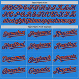 Custom Powder Blue Royal-Orange Bomber Full-Snap Varsity Letterman Hoodie Jacket