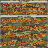 Custom Camo Crimson-Gold Bomber Full-Snap Varsity Letterman Salute To Service Hoodie Jacket