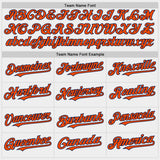 Custom White Orange-Navy Bomber Full-Snap Varsity Letterman Hoodie Jacket