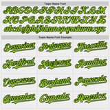 Custom White Neon Green-Black Bomber Full-Snap Varsity Letterman Two Tone Hoodie Jacket