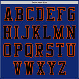 Custom Royal Black-Orange Bomber Varsity Letterman Zipper Jacket