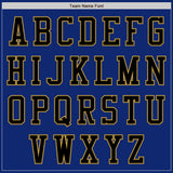 Custom Royal Black-Old Gold Bomber Varsity Letterman Zipper Jacket