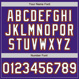 Custom Purple Black-Orange Bomber Varsity Letterman Zipper Jacket