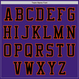 Custom Purple Black-Orange Bomber Varsity Letterman Two Tone Zipper Jacket