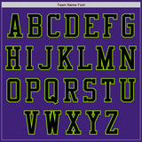 Custom Purple Black-Neon Green Bomber Varsity Letterman Two Tone Zipper Jacket