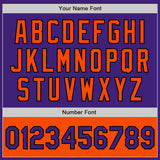Custom Purple Orange-Black Bomber Varsity Letterman Two Tone Zipper Jacket