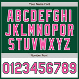 Custom Kelly Green Pink-White Bomber Varsity Letterman Two Tone Zipper Jacket