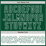 Custom Kelly Green White Bomber Varsity Letterman Two Tone Zipper Jacket